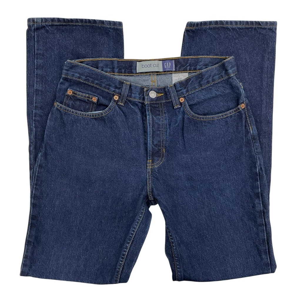 Vintage 90s Gap Women's 8 Regular Denim Jeans Boot Cut Dark Wash Cotton